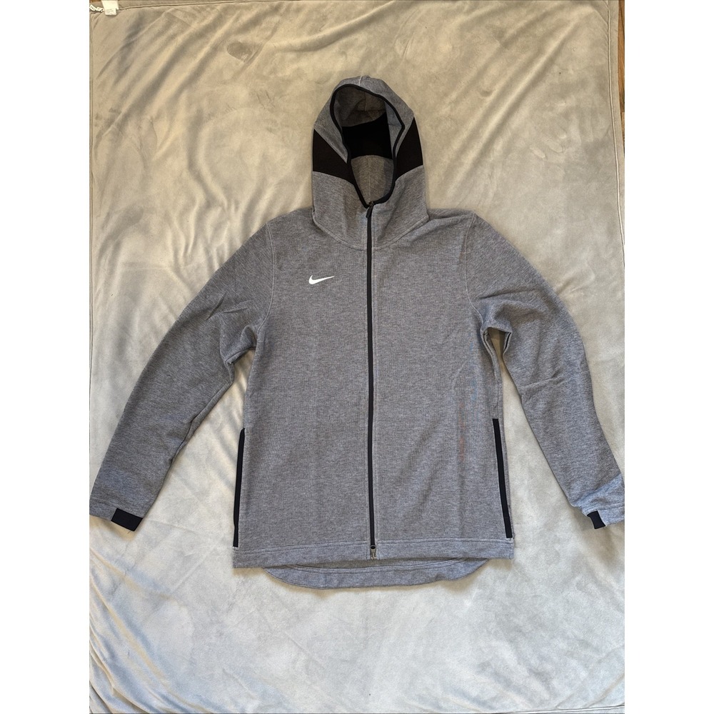 Nike Full-Zip Hoodie Mens Basketball 930561 Gray Black , Size L - Picture 3 of 12